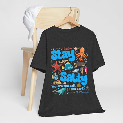 Stay Salty Shirt – Matthew 5:13 Christian Faith Ocean Kids Teachers Tee