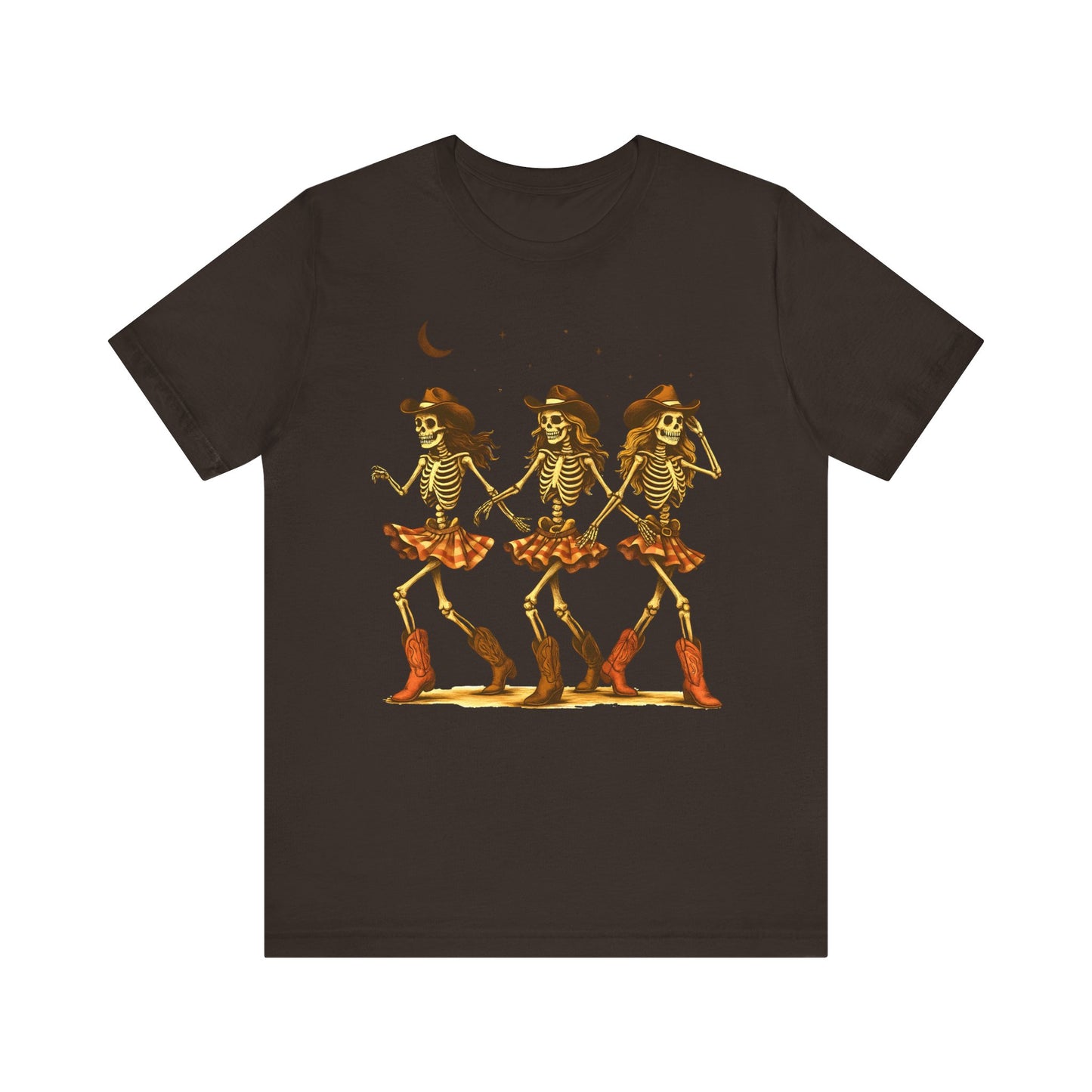 Skeleton Cowgirls Shirt Line Dancing Western Halloween Rodeo Tee