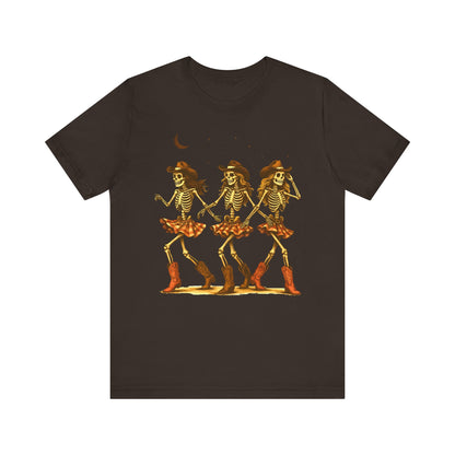 Skeleton Cowgirls Shirt Line Dancing Western Halloween Rodeo Tee