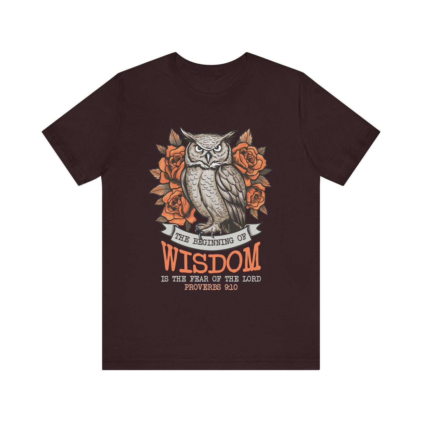 The Beginning of Wisdom Shirt – Boho Owl Flowers Christian Proverbs 9:10 Tee