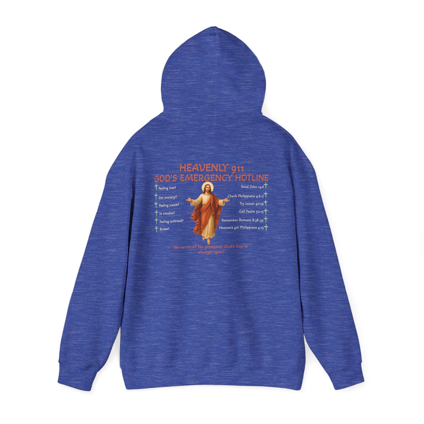 Heavenly 911 Hoodie – God’s Emergency Hotline Christian Bible Verse Pullover