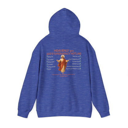 Heavenly 911 Hoodie – God’s Emergency Hotline Christian Bible Verse Pullover