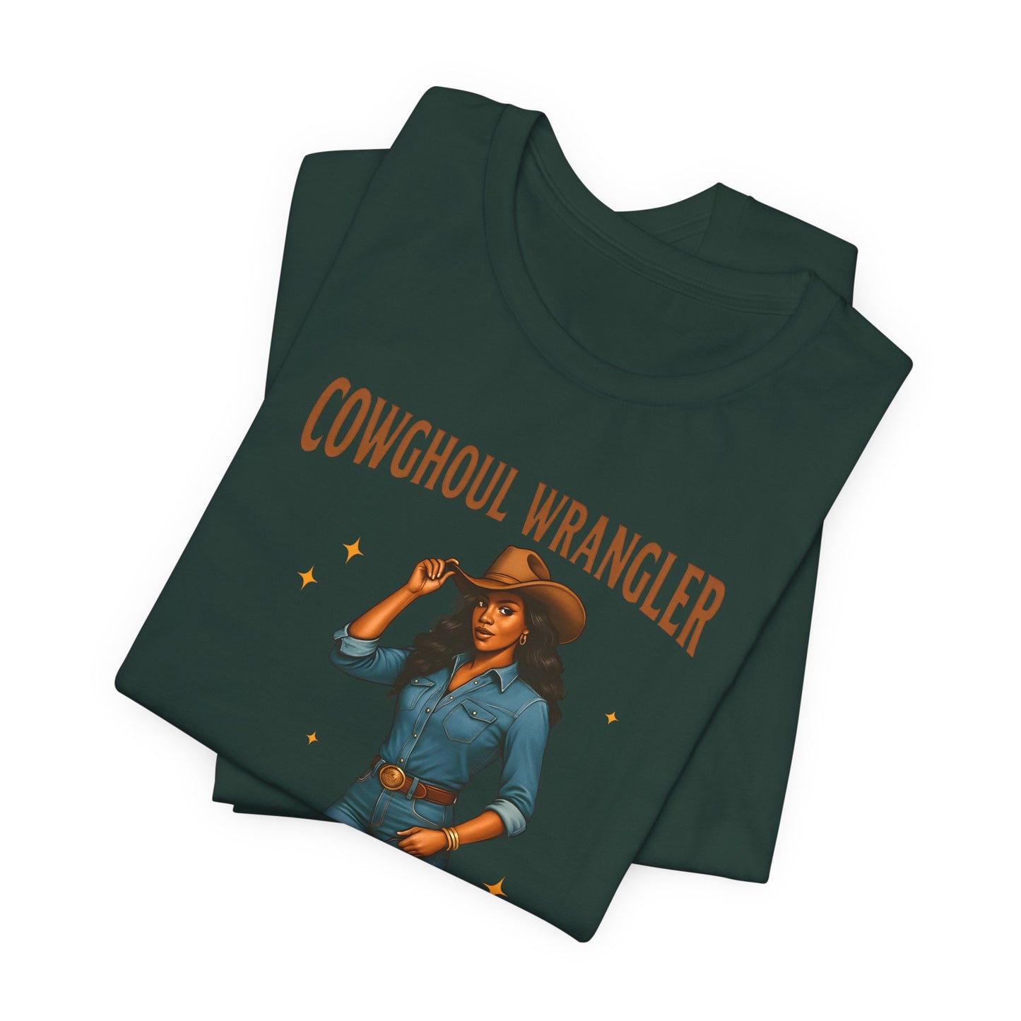 Cowghoul Wrangler Shirt Western Cowgirl Cowboy Ghost Halloween Tee, Spooky Rodeo Fall Outfit