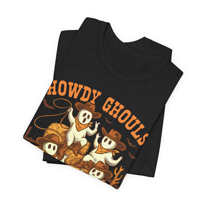 Howdy Ghouls Shirt – Cute Ghost Cowboy Halloween Tee, Western Rodeo Texas Fall Outfit