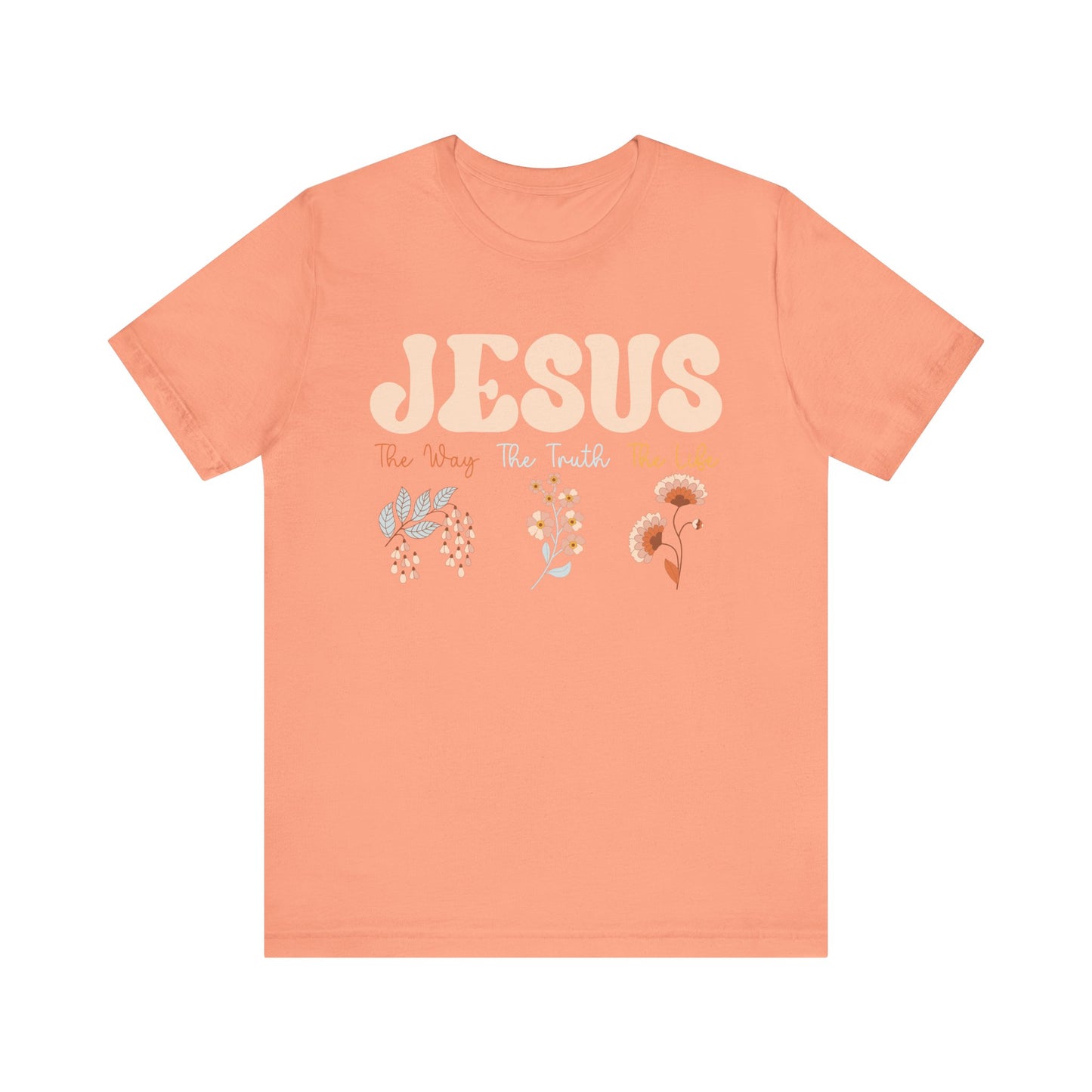 Jesus The Way The Truth The Life Shirt – Groovy Floral John 14:6 Christian Tee