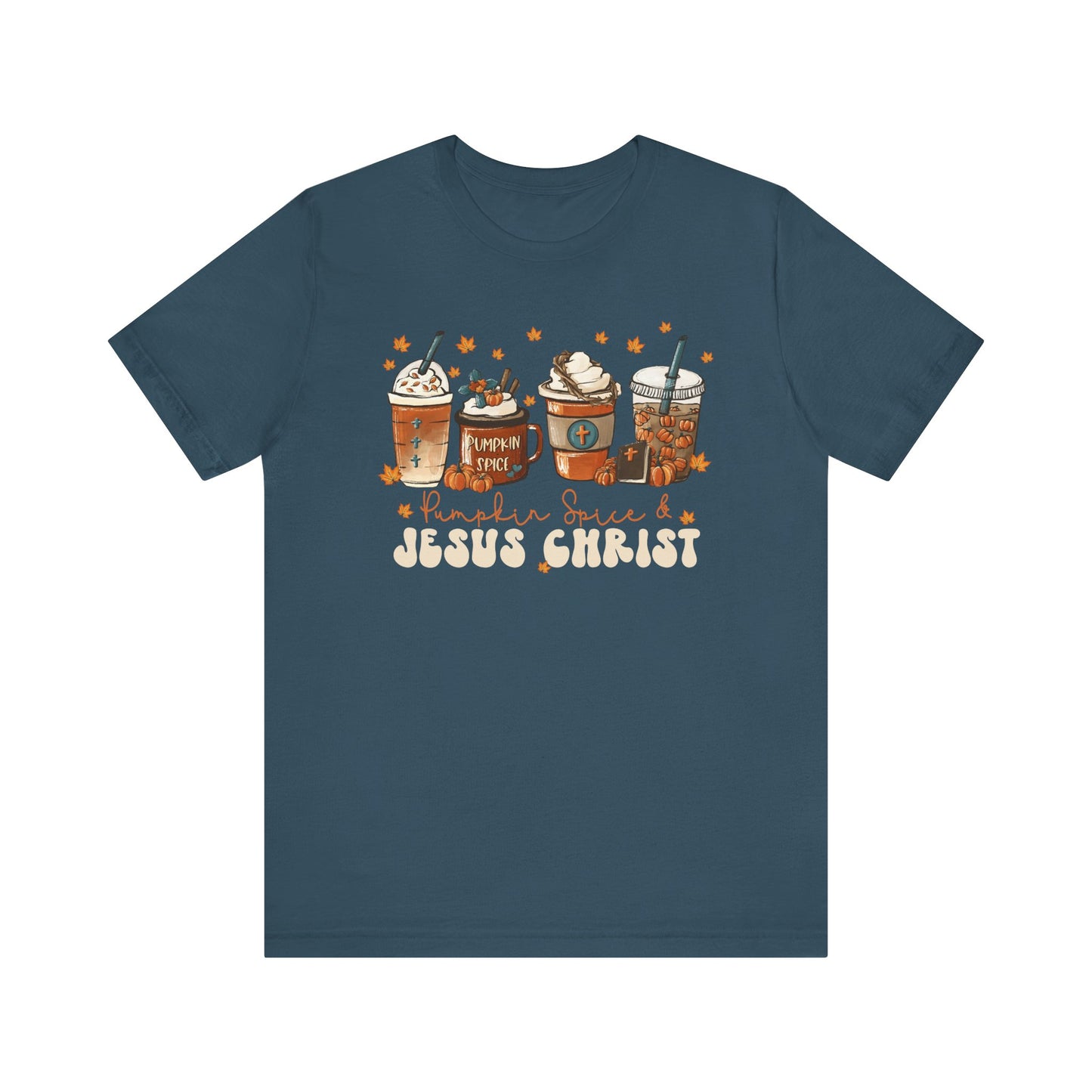 Coffee Pumpkin Spice & Jesus Christ Shirt – Christian Fall Latte Thanksgiving Tee