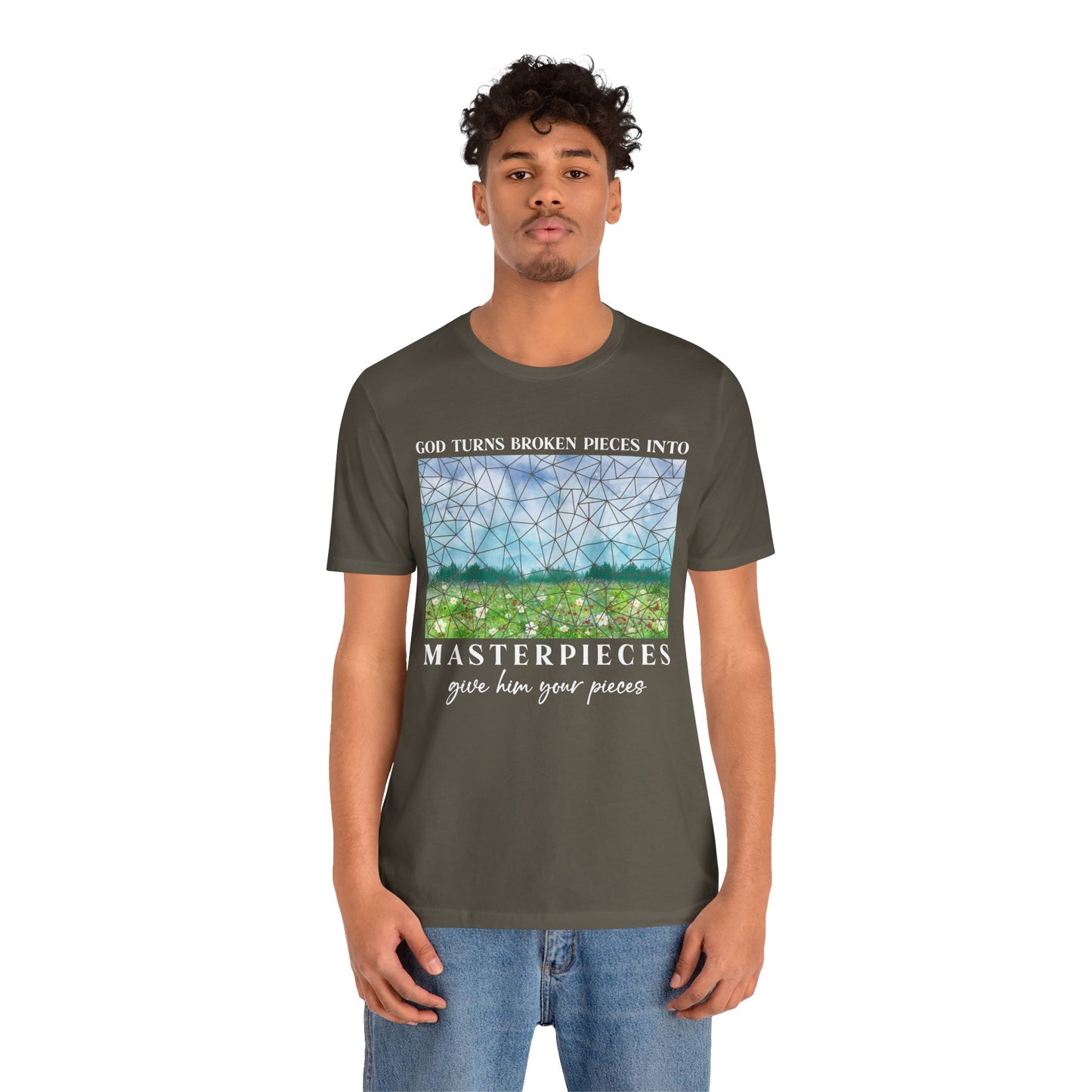 God Turns Broken Pieces Into Masterpieces Shirt – Christian Encouragement Tee