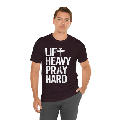Lift Heavy Pray Hard Cross Nails Trendy Christ Gym Vintage T-Shirt