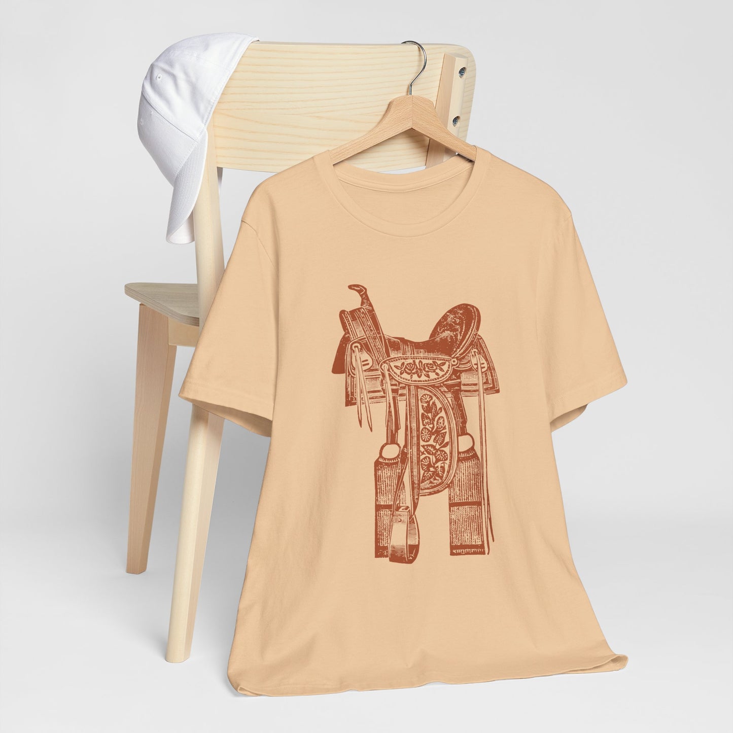 Floral Tooled Saddle Shirt – Western Horse Rodeo Cowgirl Cowboy Tee