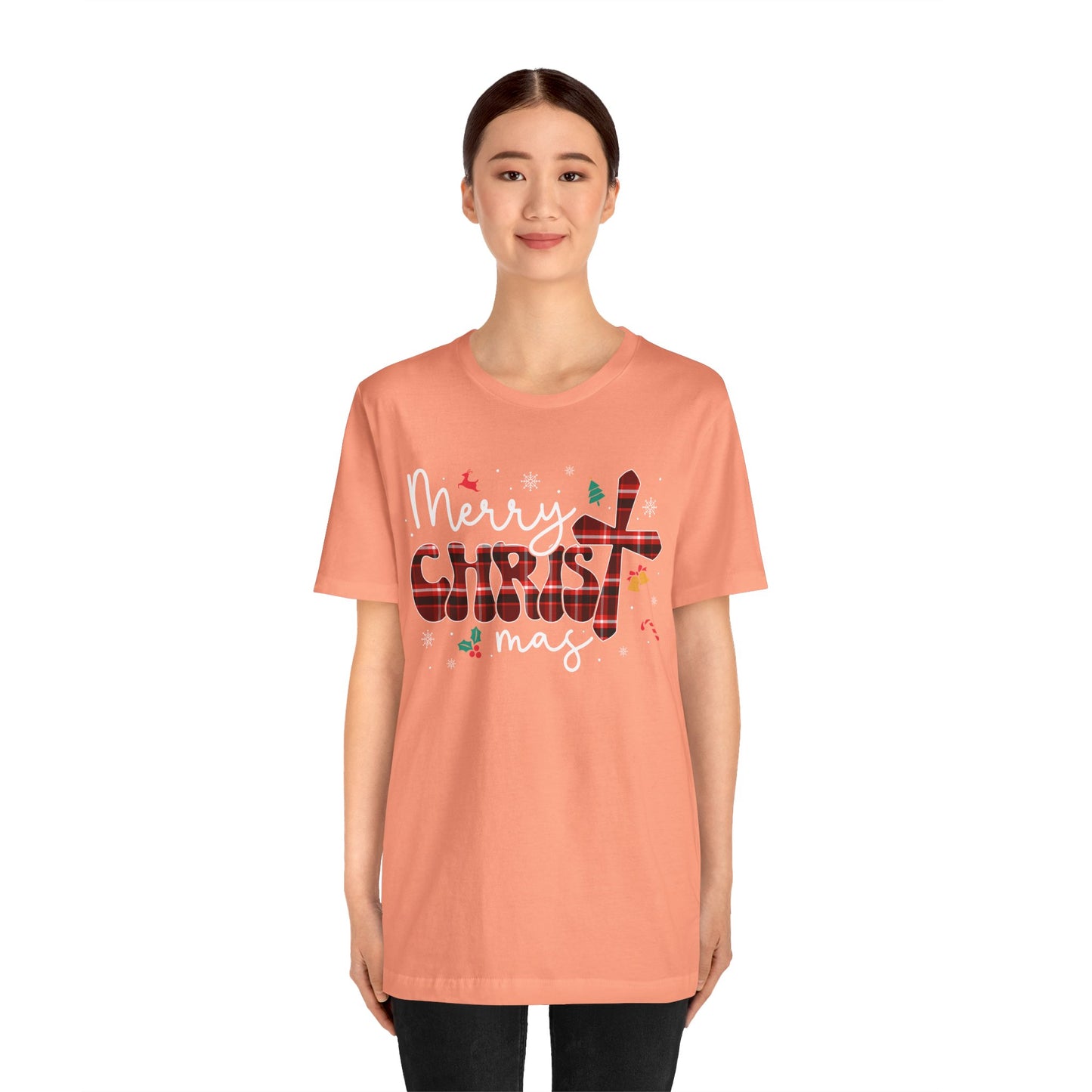 Merry Christmas Cross Shirt – Christian Buffalo Plaid Family Pajama Tee