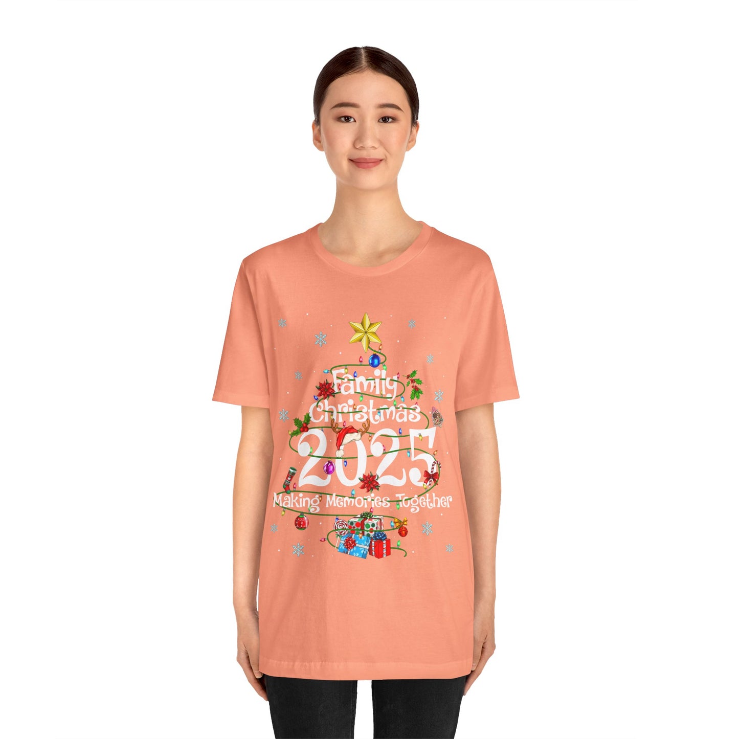 Family Christmas 2025 Tree Shirt – Festive Holiday Lights Matching Pajama Tee