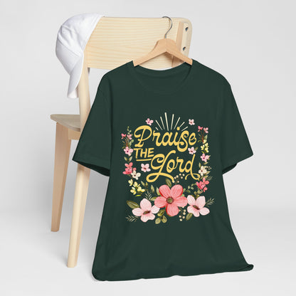 Praise the Lord Shirt – Christian Worship Groovy Retro Daisy Floral Faith Tee