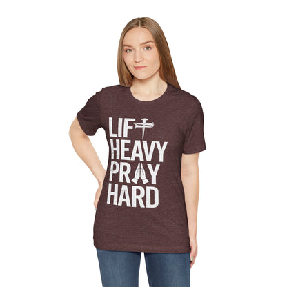 Lift Heavy Pray Hard Cross Nails Trendy Christ Gym Vintage T-Shirt