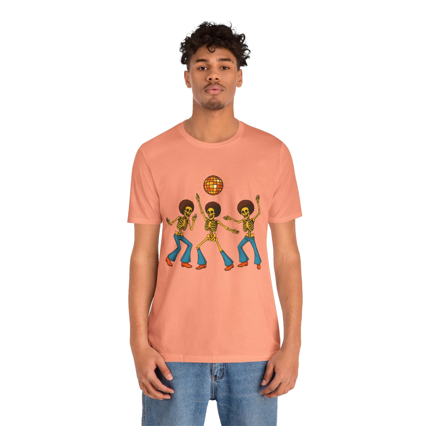 Disco Skeletons Dancing Shirt – Funny Retro 70s Halloween Party Tee