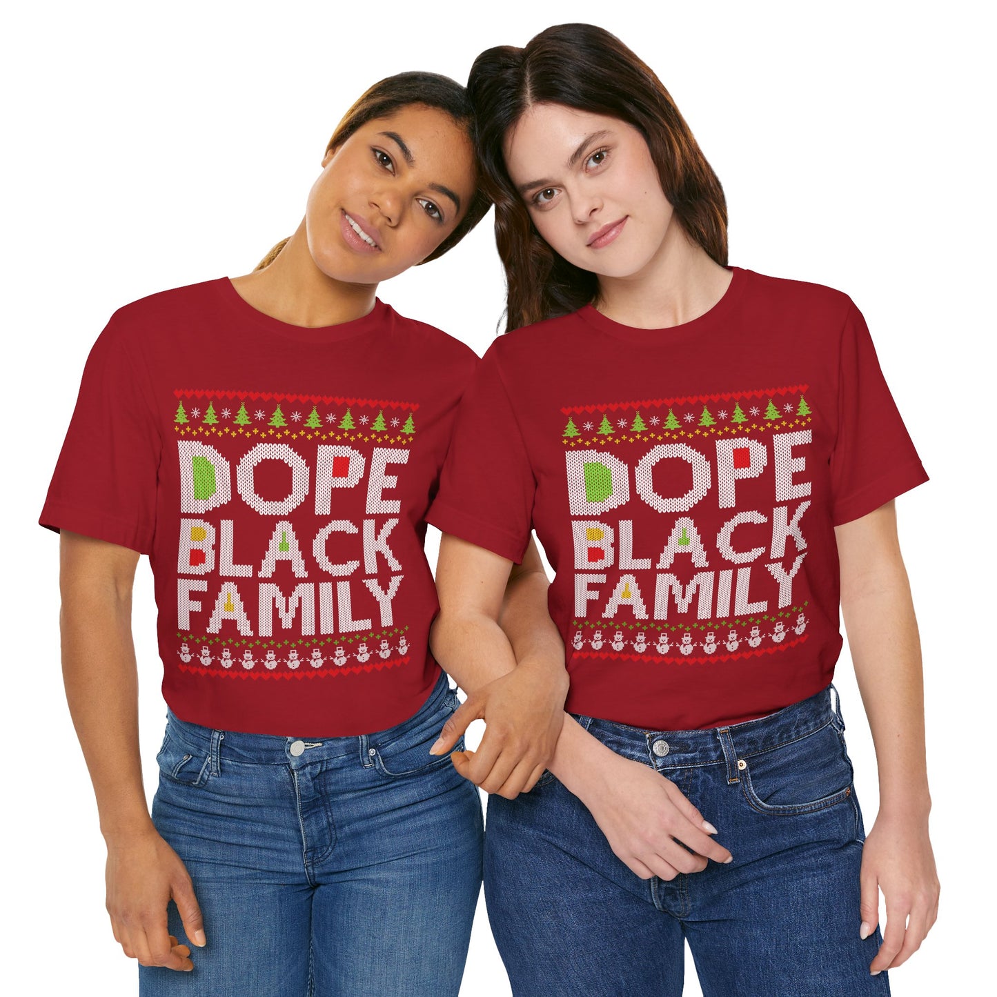 Dope Black Family Ugly Christmas Sweater – Afrocentric Holiday Shirt, Funny Matching Christmas Tee for Proud Black Families