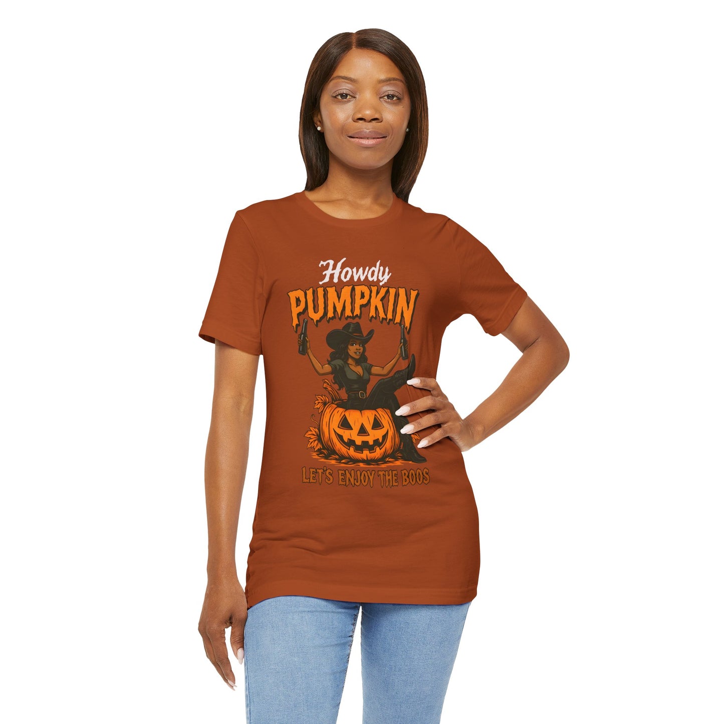 Howdy Pumpkin Shirt – Funny Black Cowgirl Western Halloween Tee