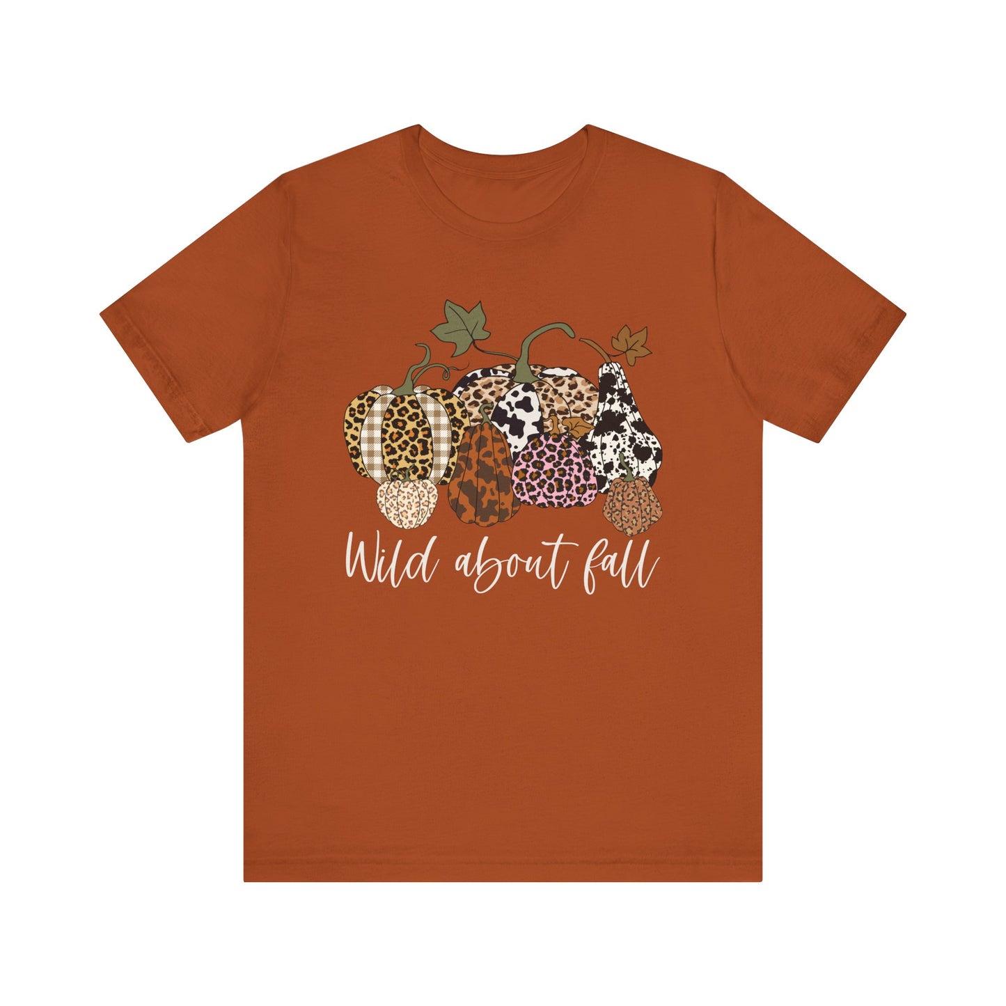 Wild About Fall Shirt – Pumpkin Leopard Plaid Autumn Thanksgiving Tee