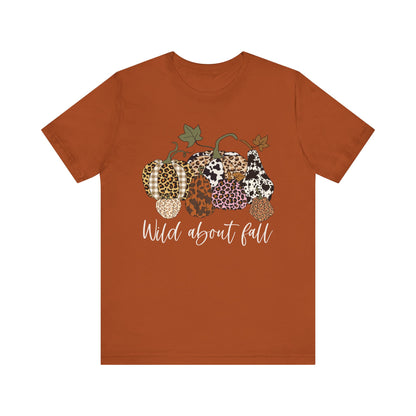 Wild About Fall Shirt – Pumpkin Leopard Plaid Autumn Thanksgiving Tee