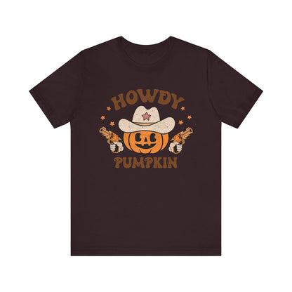 Howdy Pumpkin T-Shirt, Retro Western Cowboy Cowgirl Halloween Tee