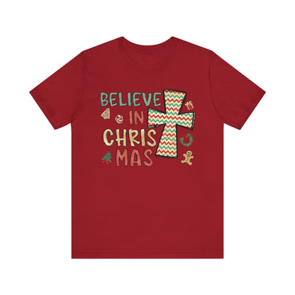 Believe in Christ-Mas Shirt – Retro Christian Jesus Vintage Holiday Faith Tee