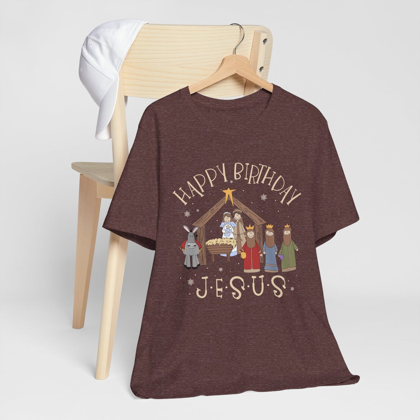 Nativity Happy Birthday Jesus Shirt – Christian Faith-Filled Christmas Tee