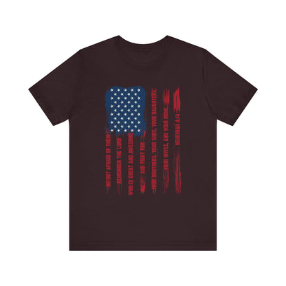 Legacy Dads Shirt – USA Flag Nehemiah 4:14 Christian Men’s Faith Tee