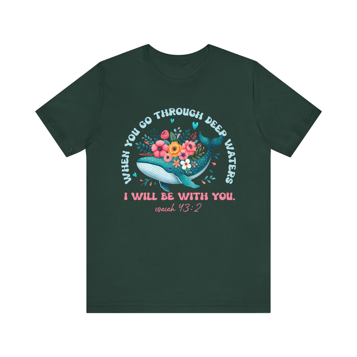 When You Go Through Deep Waters Shirt – Isaiah 43:2 Groovy Christian Faith Tee
