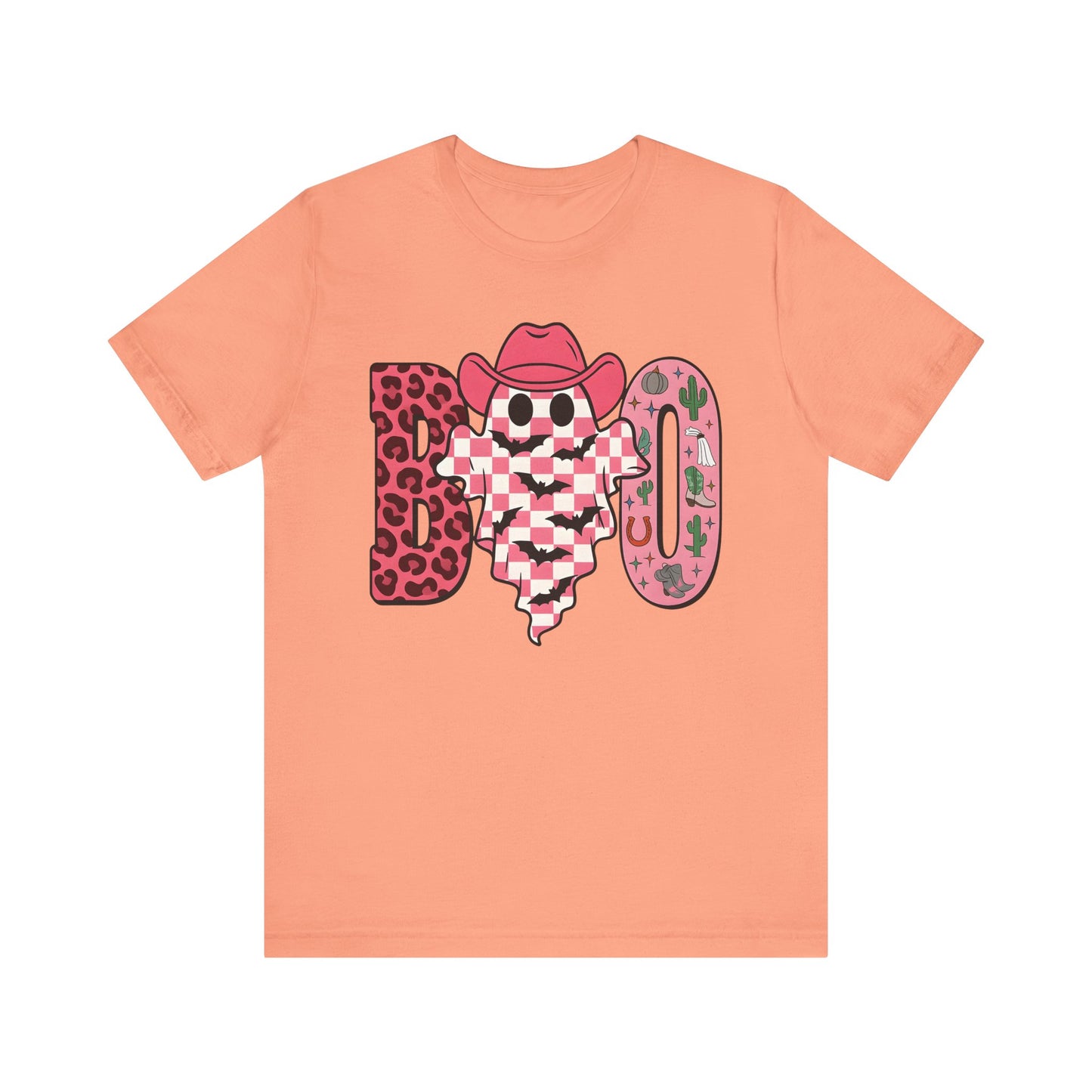 Pink BOO Shirt – Western Ghost Cowgirl Hat Halloween Tee