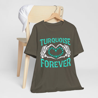 Western Turquoise Forever Shirt – Gemstone Skeleton Hand Heart Rodeo Tee