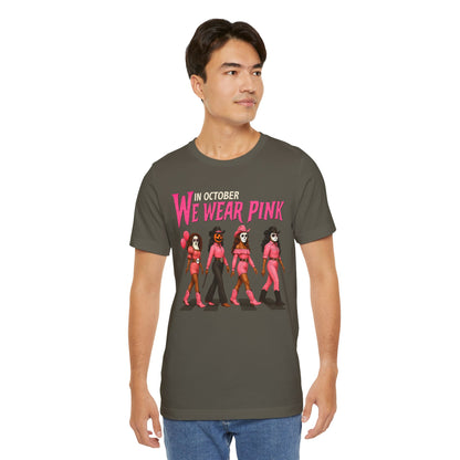 In October We Wear Pink Shirt – Spooky Cowgirl Western Halloween Tee