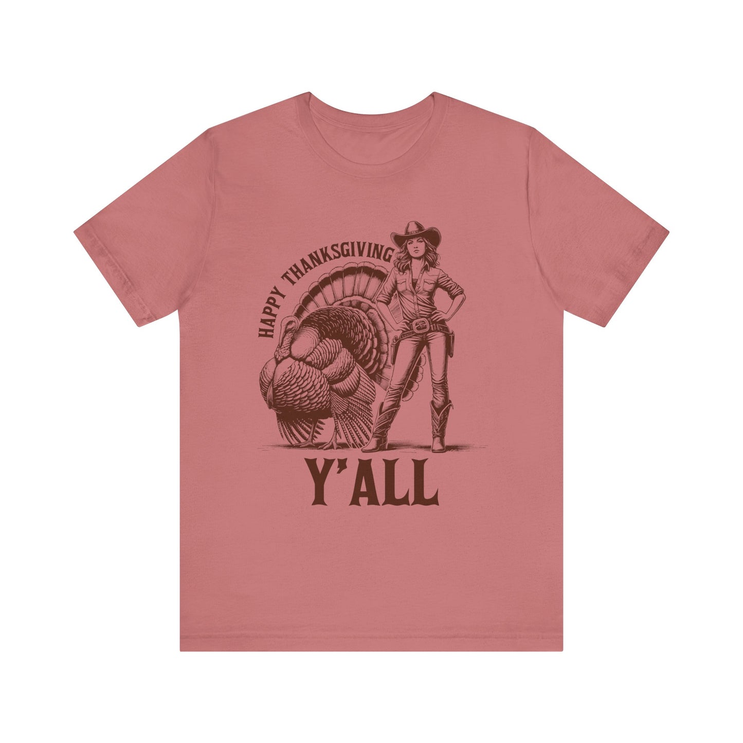 Happy Thanksgiving Y’all Shirt – Western Cowgirl Turkey Country Rodeo Tee