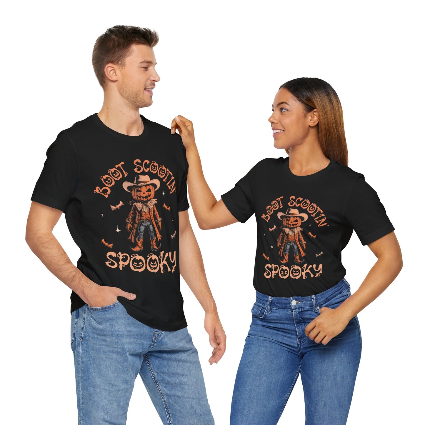 Boot Scootin’ Spooky Shirt – Funny Cowboy Pumpkin Head Western Halloween Tee