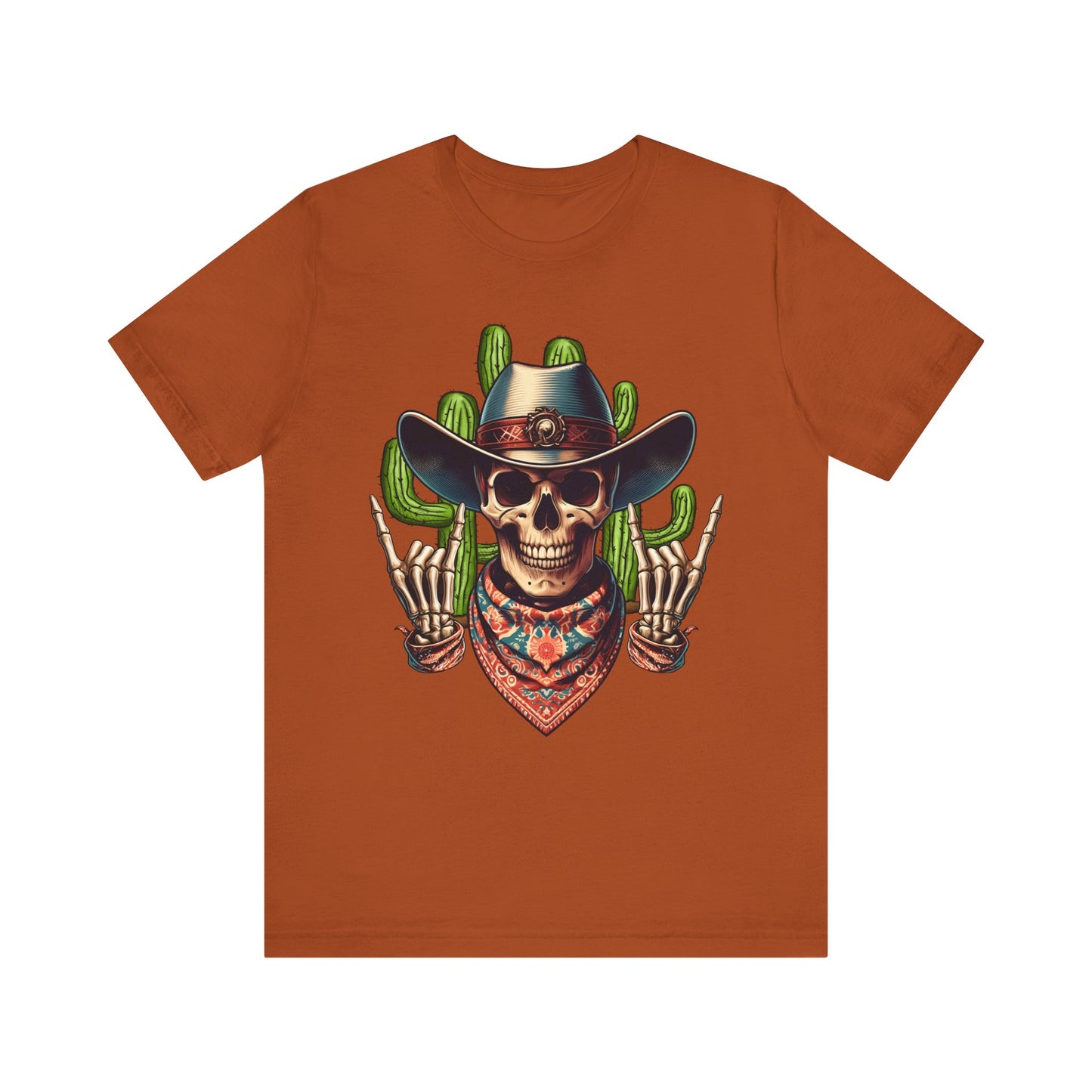Skeleton Cowboy Howdy Shirt – Rock Hand Skull Western Rodeo Texas Tee
