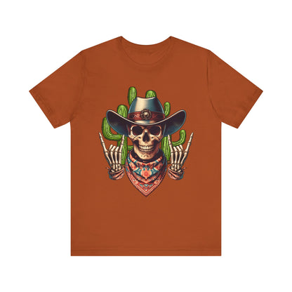 Skeleton Cowboy Howdy Shirt – Rock Hand Skull Western Rodeo Texas Tee