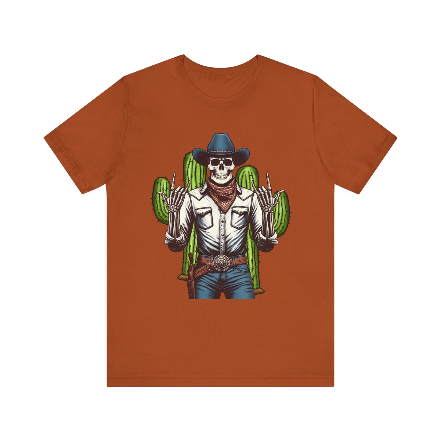 Skeleton Cowboy Howdy Shirt – Rock Hand Skull Western Rodeo Texas Tee