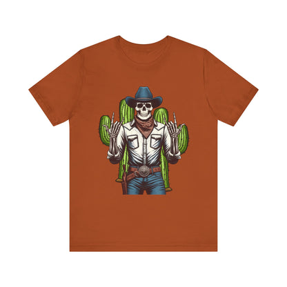 Skeleton Cowboy Howdy Shirt – Rock Hand Skull Western Rodeo Texas Tee