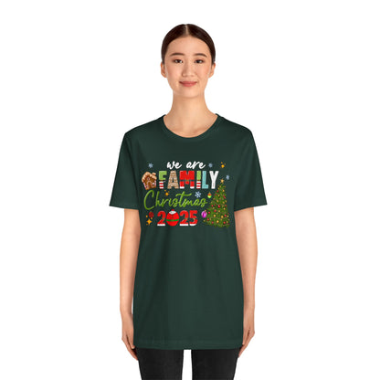 We Are Family Christmas Shirt – Matching Holiday Tee with Christmas Tree Lights
