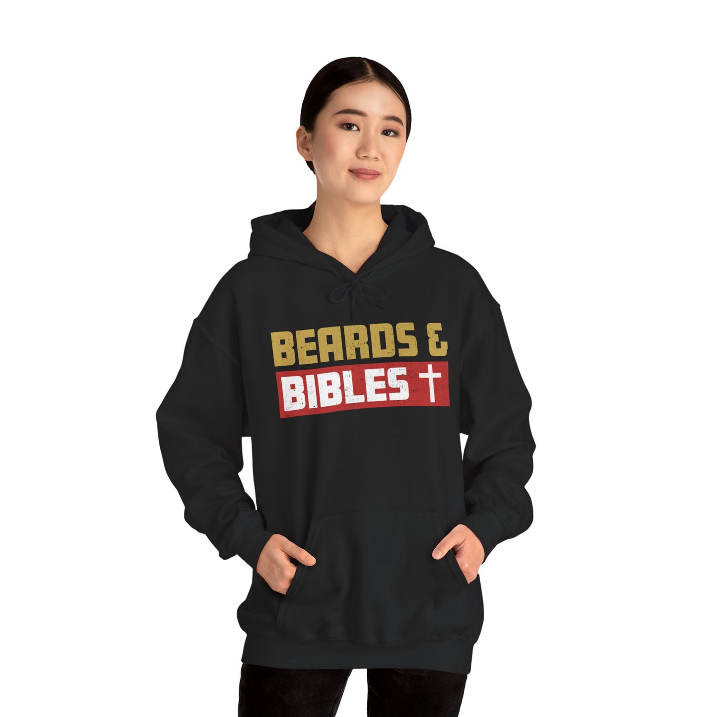 Beards and Bibles Dad Hoodie – Christian Retro Father’s Day Pullover