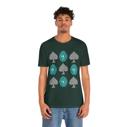 Western Turquoise Stone Shirt – Gemstone Playing Card Texas Rodeo Tee