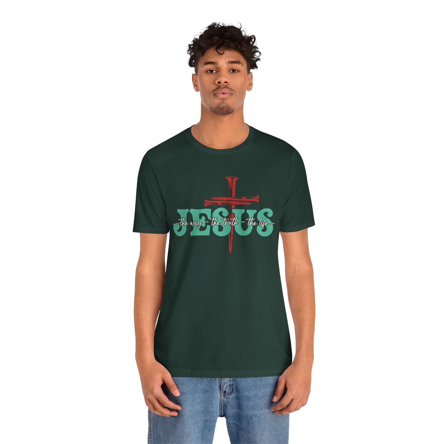 The Way The Truth The Life Shirt – Christian John 14:6 Cross Nails Scripture Tee