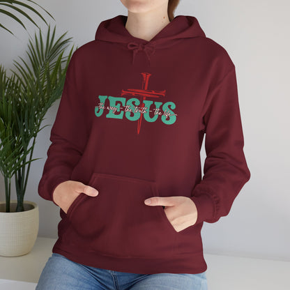 The Way Truth Life Christ Jesus Cross Nails Christian Bible Hoodie