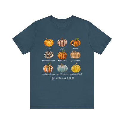 Pumpkin Buffalo Plaid Bible Verse Shirt – Galatians Christian Thanksgiving Tee