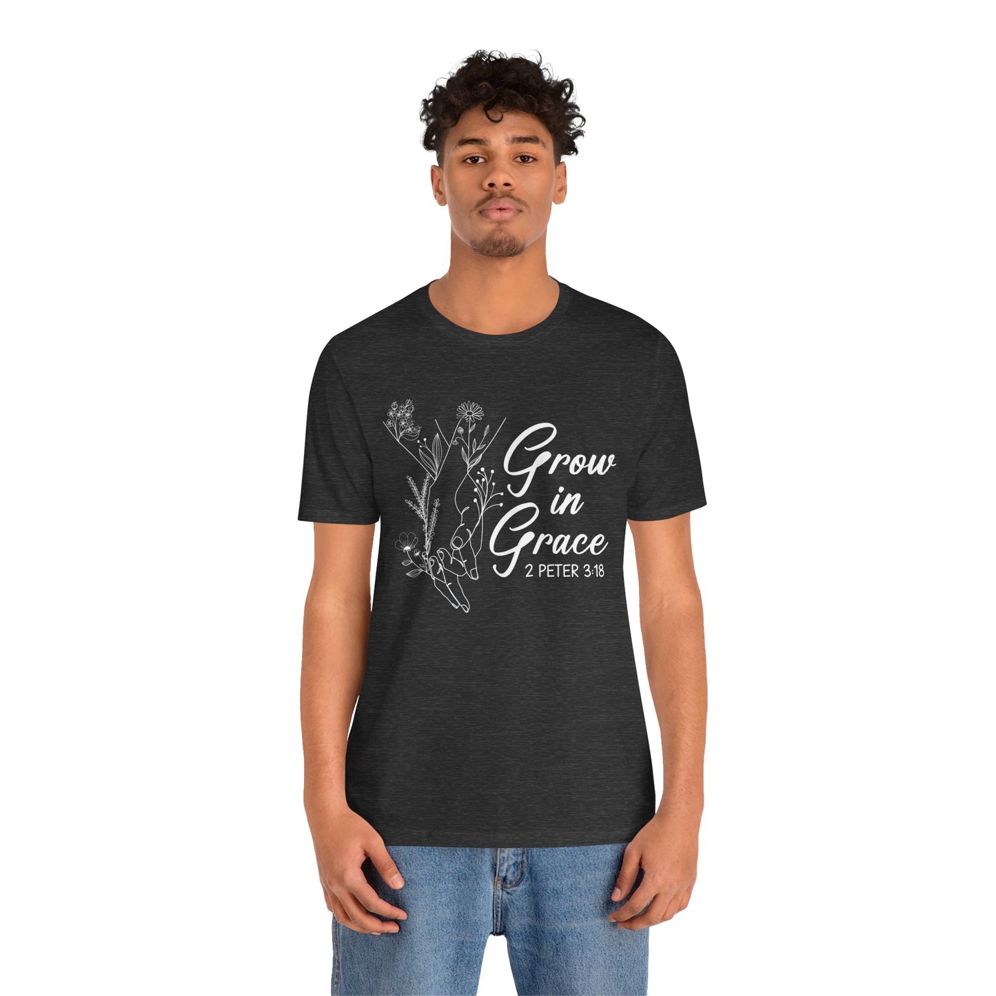Grow in Grace Shirt – 2 Peter 3:18 Floral Christian Faith Bible Verse Tee
