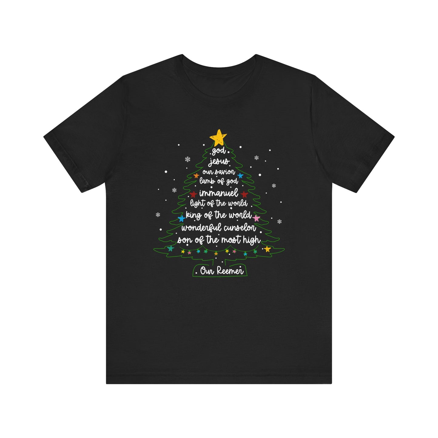 Christian Christmas Tree Sayings Shirt – God Jesus Savior Faith Holiday Tee