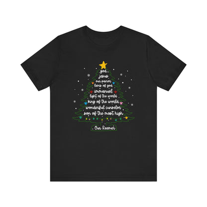 Christian Christmas Tree Sayings Shirt – God Jesus Savior Faith Holiday Tee