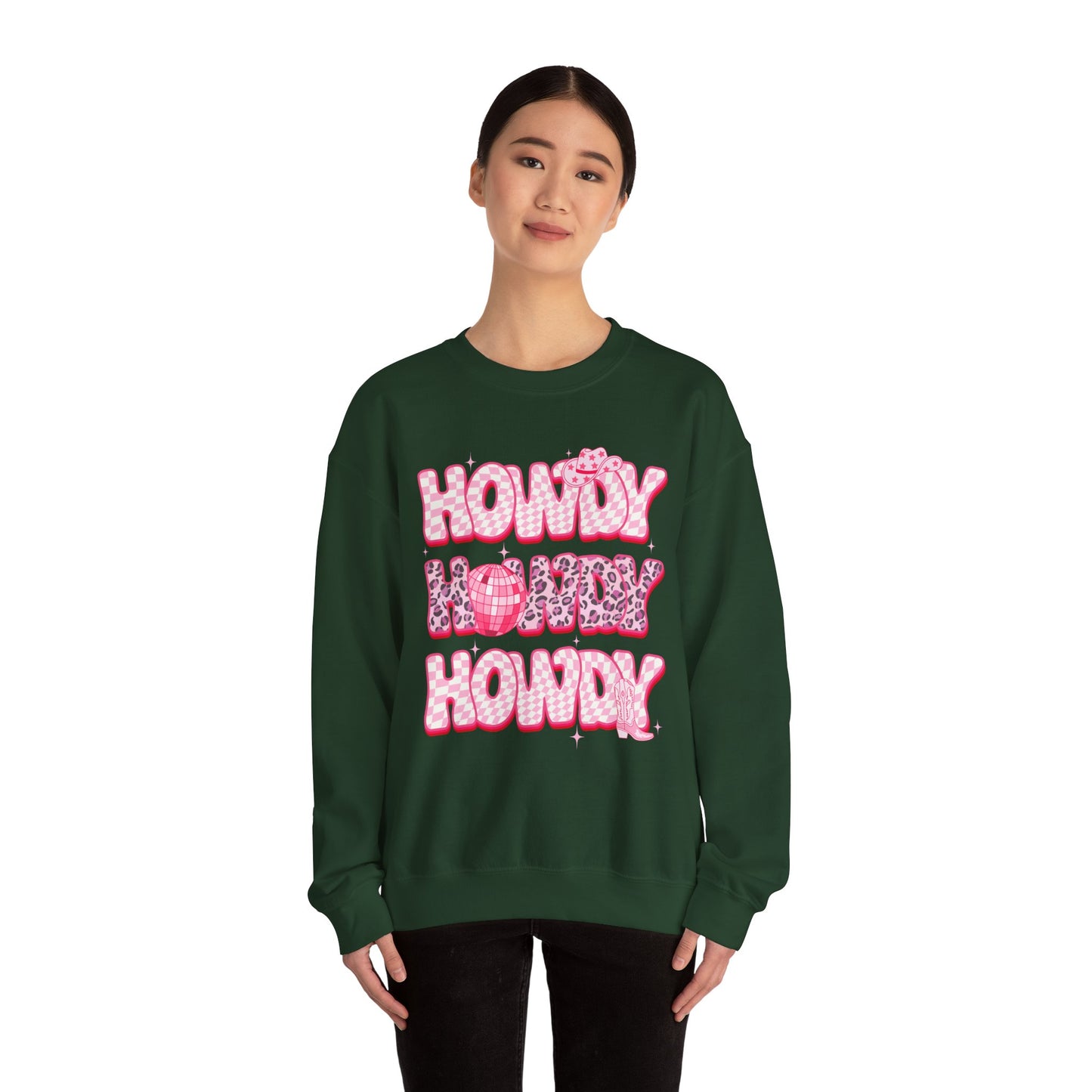 Disco Howdy Cowgirl Sweatshirt – Pink Leopard Western Rodeo Country Pullover