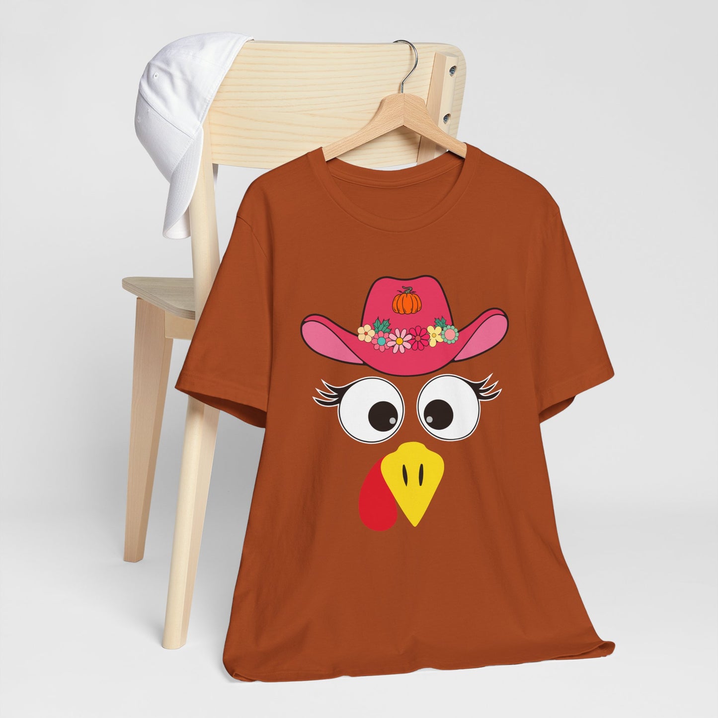 Thanksgiving Matching Couples Shirt Funny Turkey Face Cowboy Cowgirl Tee