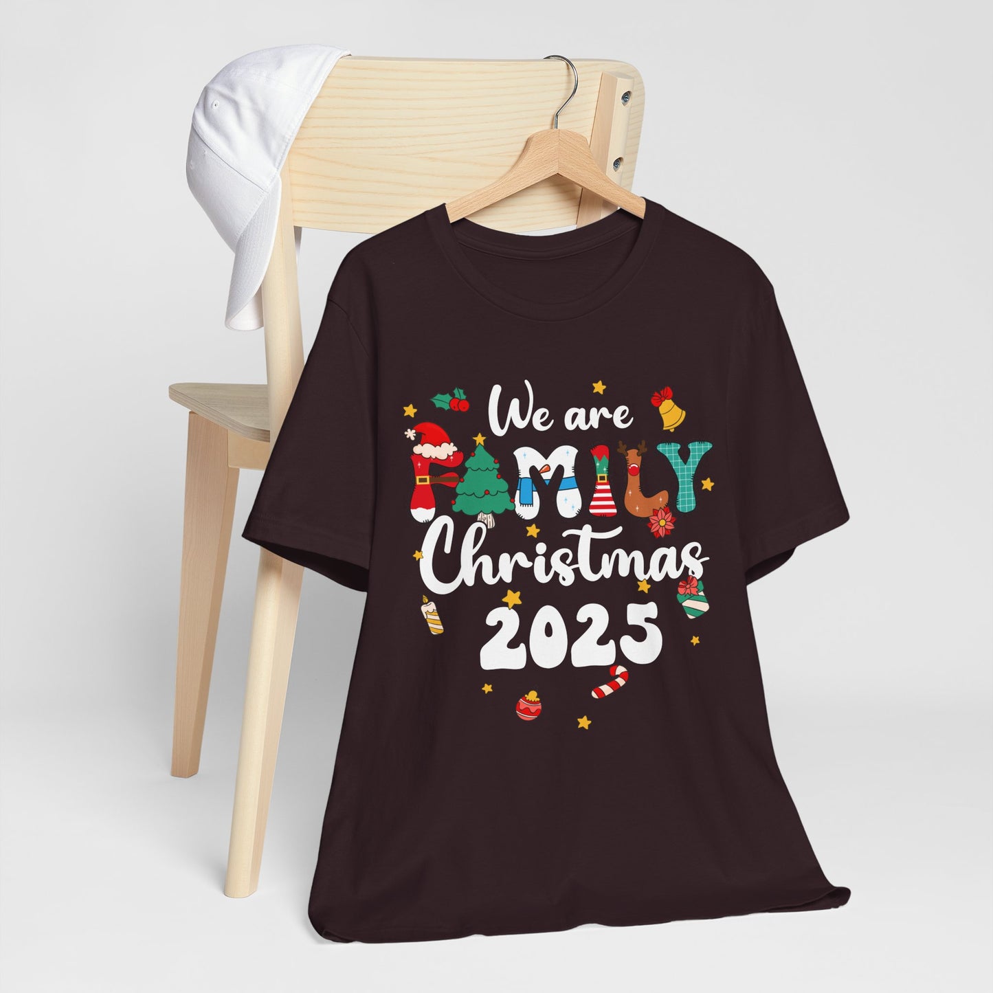We Are Family Christmas 2025 Shirt – Groovy Snowman & Xmas Tree Matching Tee