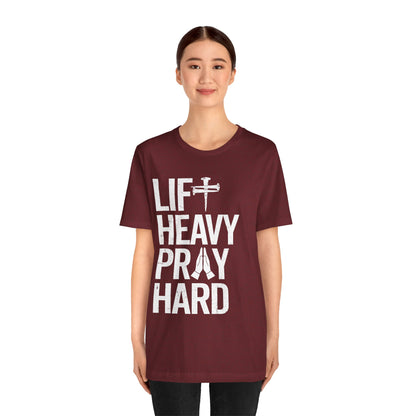 Lift Heavy Pray Hard Cross Nails Trendy Christ Gym Vintage T-Shirt