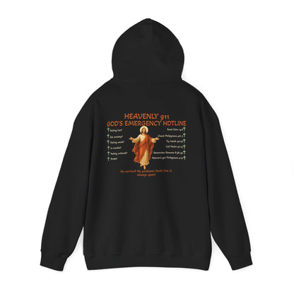 Heavenly 911 Hoodie – God’s Emergency Hotline Christian Bible Verse Pullover